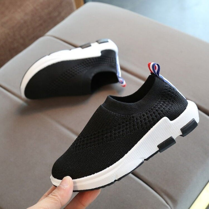 Casual Effen Kleur Gebreide Slip-on Sneakers met Rubber Zool voor Teenager