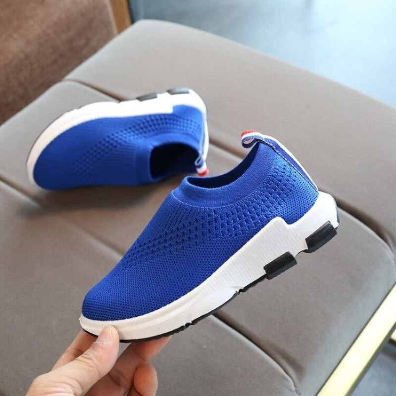 Casual Effen Kleur Gebreide Slip-on Sneakers met Rubber Zool voor Teenager