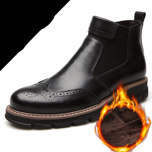 Europese Stijlvolle Retro Chelsea Boots van Echte Leer met Rubber Zool voor Heren