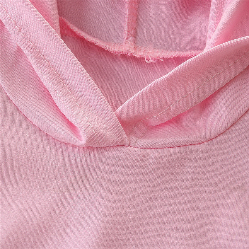 Europees en Amerikaans 2-delig Outfit Trendy Hoodie met konijnenoren & broek met bloemenprint voor Baby's / Peuters