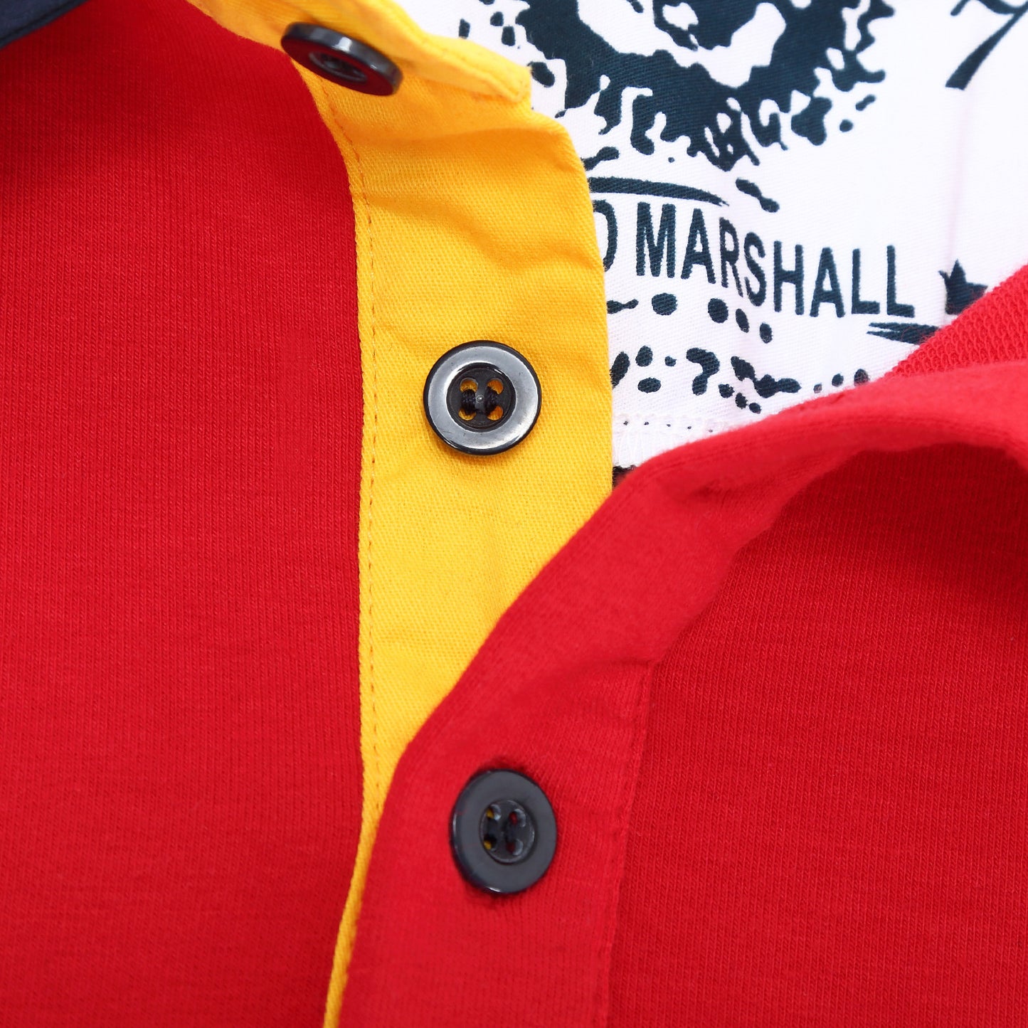 Amerikaanse Casual Fred Marshall Colour-Blocking Poloshirt met Lange Mouwen en Knoopsluiting voor Heren