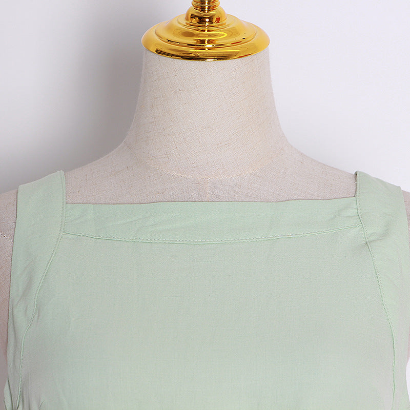 Trendy Mouwloze Temperament Slanke Condole-jurk met Split en Riem voor Dames & Meiden