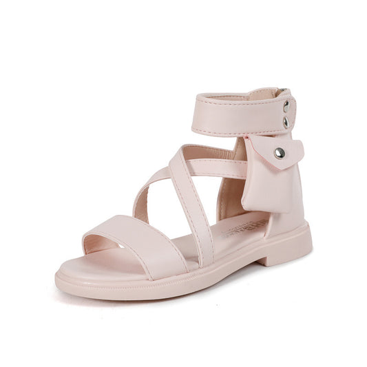 Elegante Casual Antislip Open-Teen Strappy-Sandalen met Ritssluiting voor Meisjes & Meiden