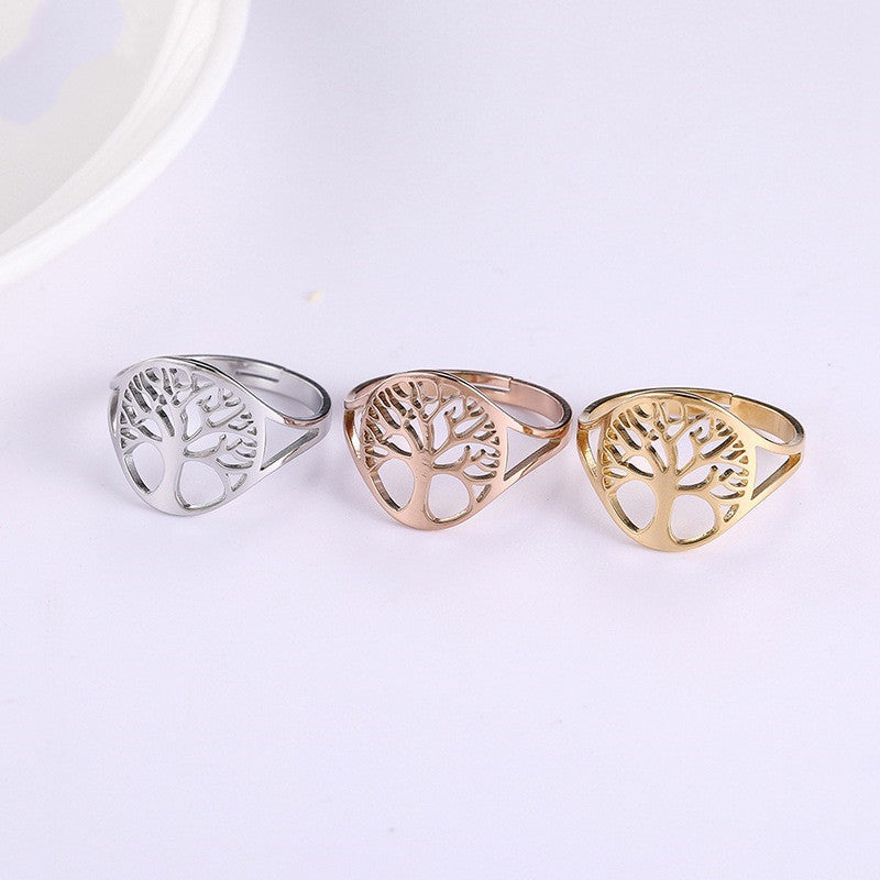 Vintage Hollow Tree of Life Ring Designer Ring voor Dames