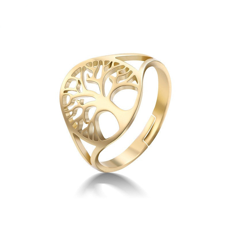 Vintage Hollow Tree of Life Ring Designer Ring voor Dames