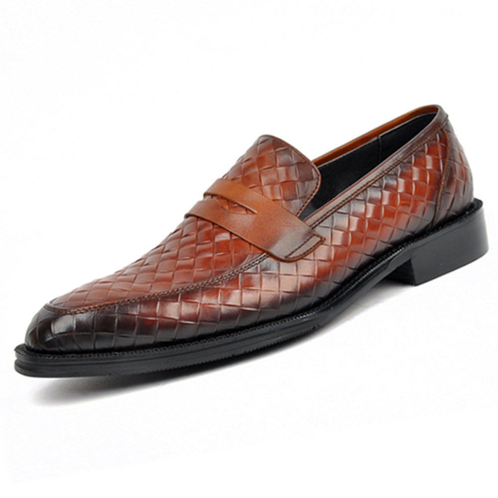 Europese Handgemaakte Retro Formele/Business Penny Loafers van PU-Leer met Lage Hak voor Heren