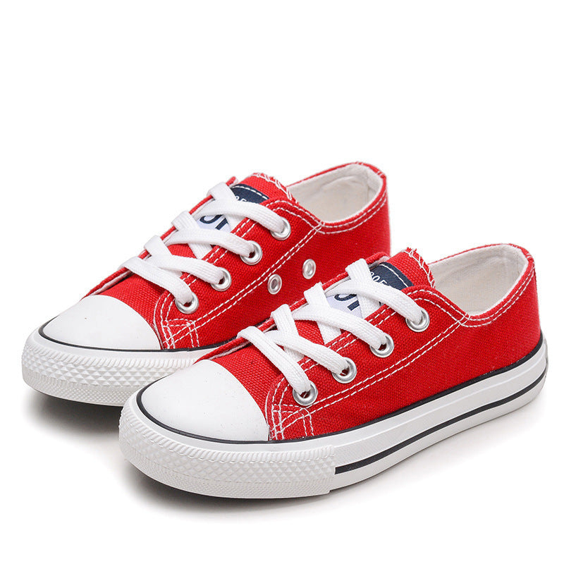 Casual Effen Kleur Low Top  Canvas Lace up Sneakers voor Kids & Teenager