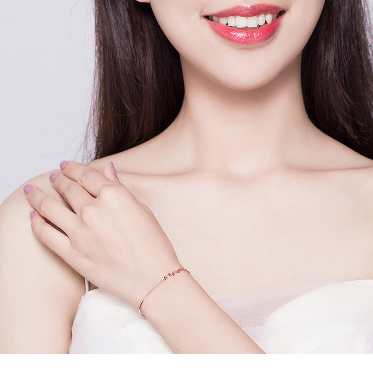 S925 Zilveren Europese Plating Roségoud Sterling Zilveren Armband voor Meiden