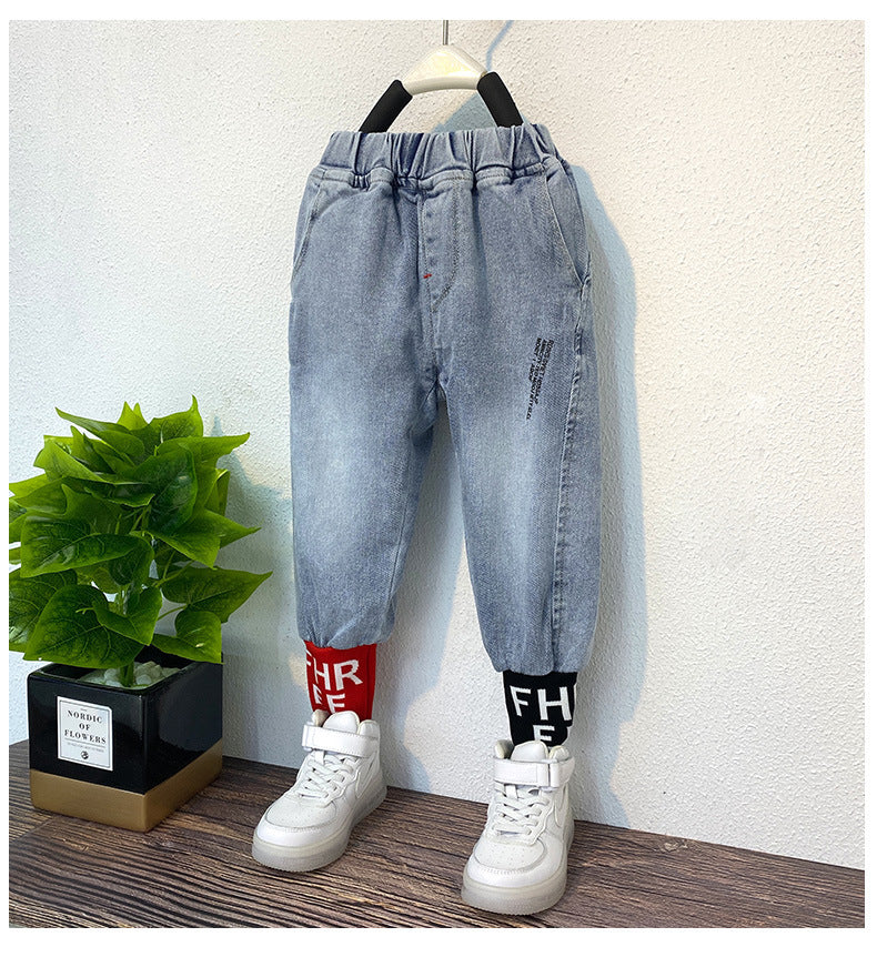 Trendy Jeans met Letterprint voor Peuters/ Kinderen