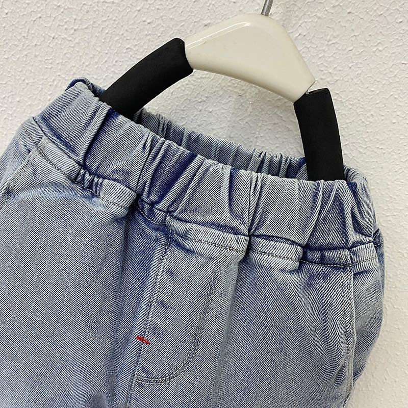 Trendy Jeans met Letterprint voor Peuters/ Kinderen