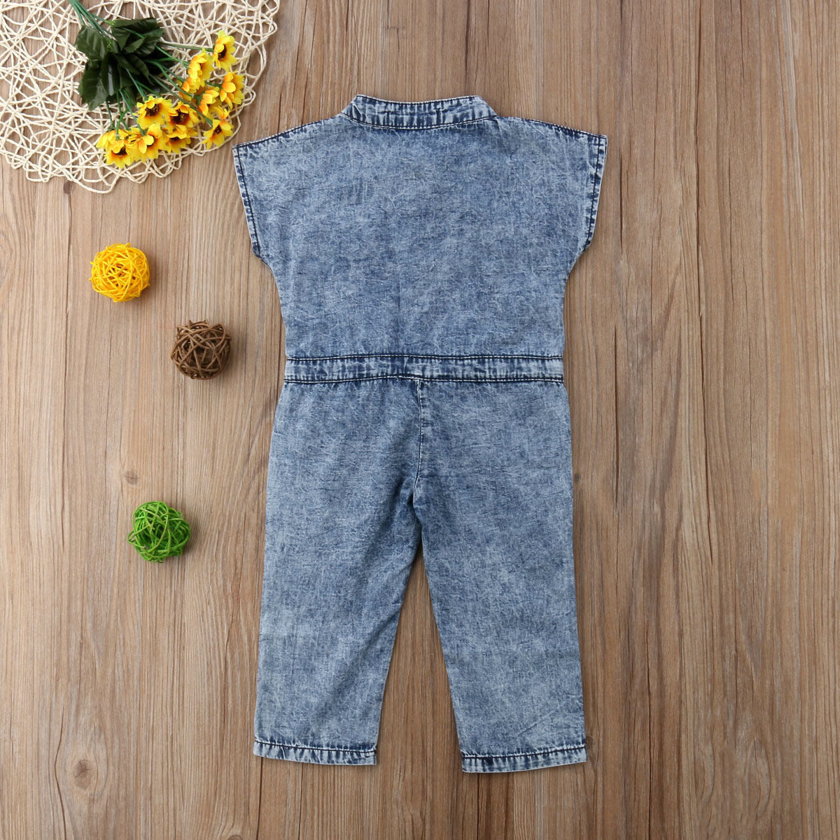 Casual Denim Jumpsuit met Korte Mouwen voor Peuters/ Kinderen