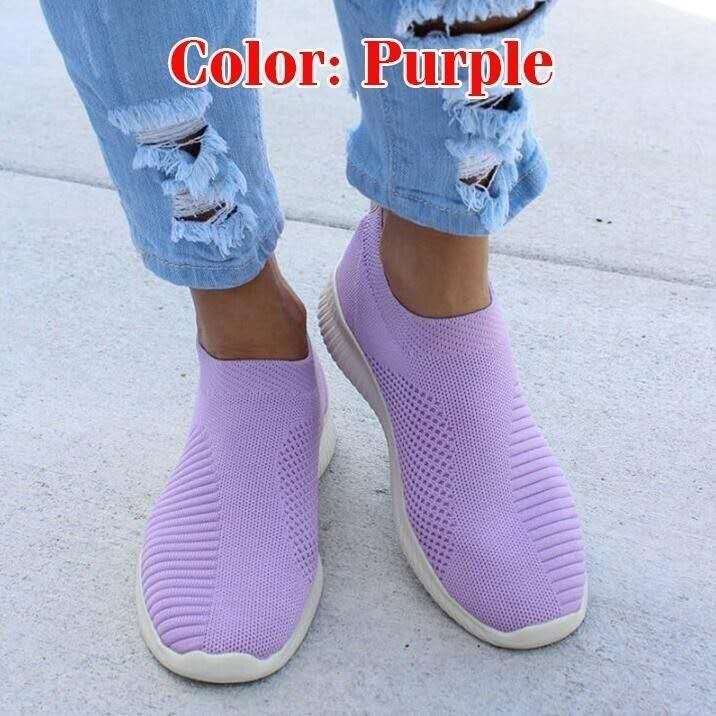 Europese en Amerikaanse Casual Populaire Geweven Lichte Slip On Sportsneakers met Zachte Zool voor Dames & Meiden