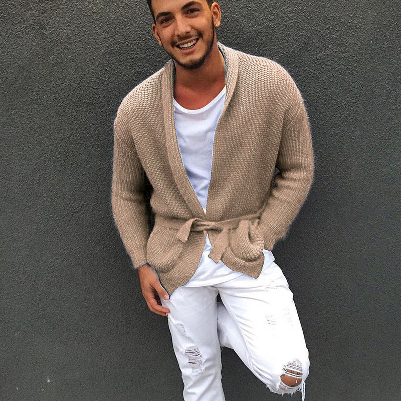 Europese en Amerikaanse Gebreide Trui-vest met Ribbelpatroon voor Heren