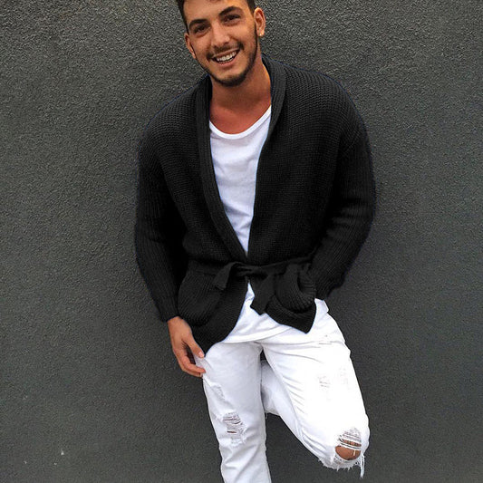 Europese en Amerikaanse Gebreide Trui-vest met Ribbelpatroon voor Heren