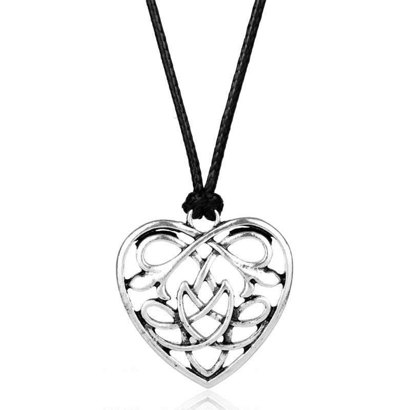 Europese Vintage Keltische Hartknoop Halsketting (Symbool Eeuwige Liefde) voor Dames