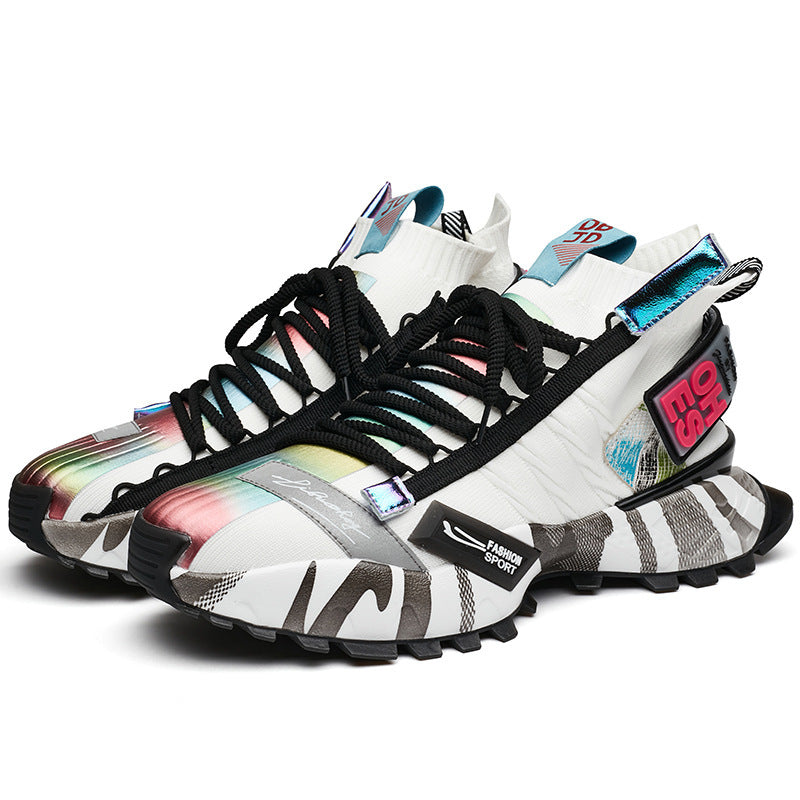 Europese Trendy Casual Kleurrijke Sportsneakers van Mesh met Antislip en Veters voor Heren