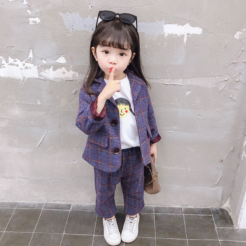 Twee-delig pak met Gestreepte Jasje & Lange Broek voor meisjes