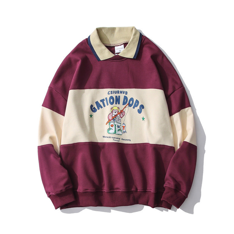 Retro  berenprint polokraag koppelkleding