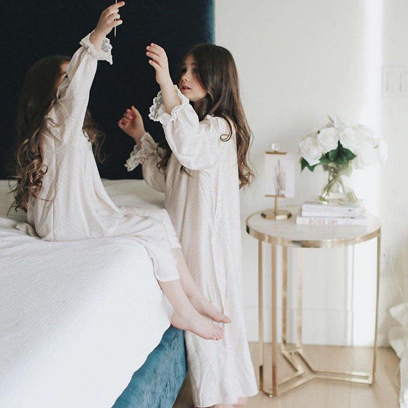 Europees en Amerikaans van Katoen Satijnen-Outfit Set met reactieve print voor meisjes