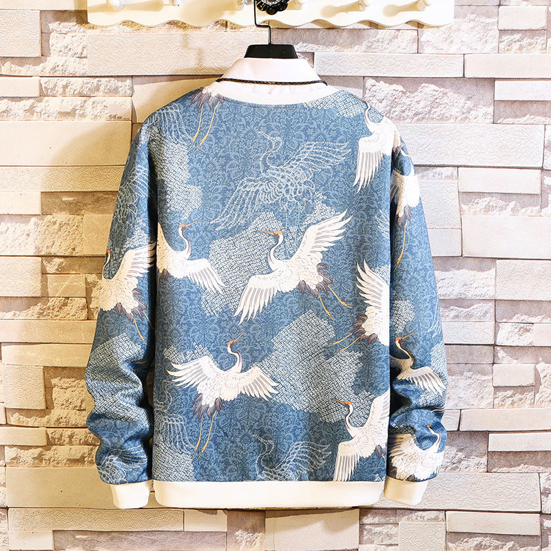 Sweatshirt met kraanvogelprint