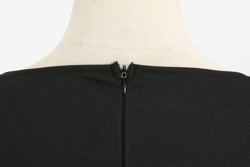 Hepburn Style Retro Elegante Cocktailjurk met Lange Mouwen en Muzieknoten-print voor Dames & Plus-size