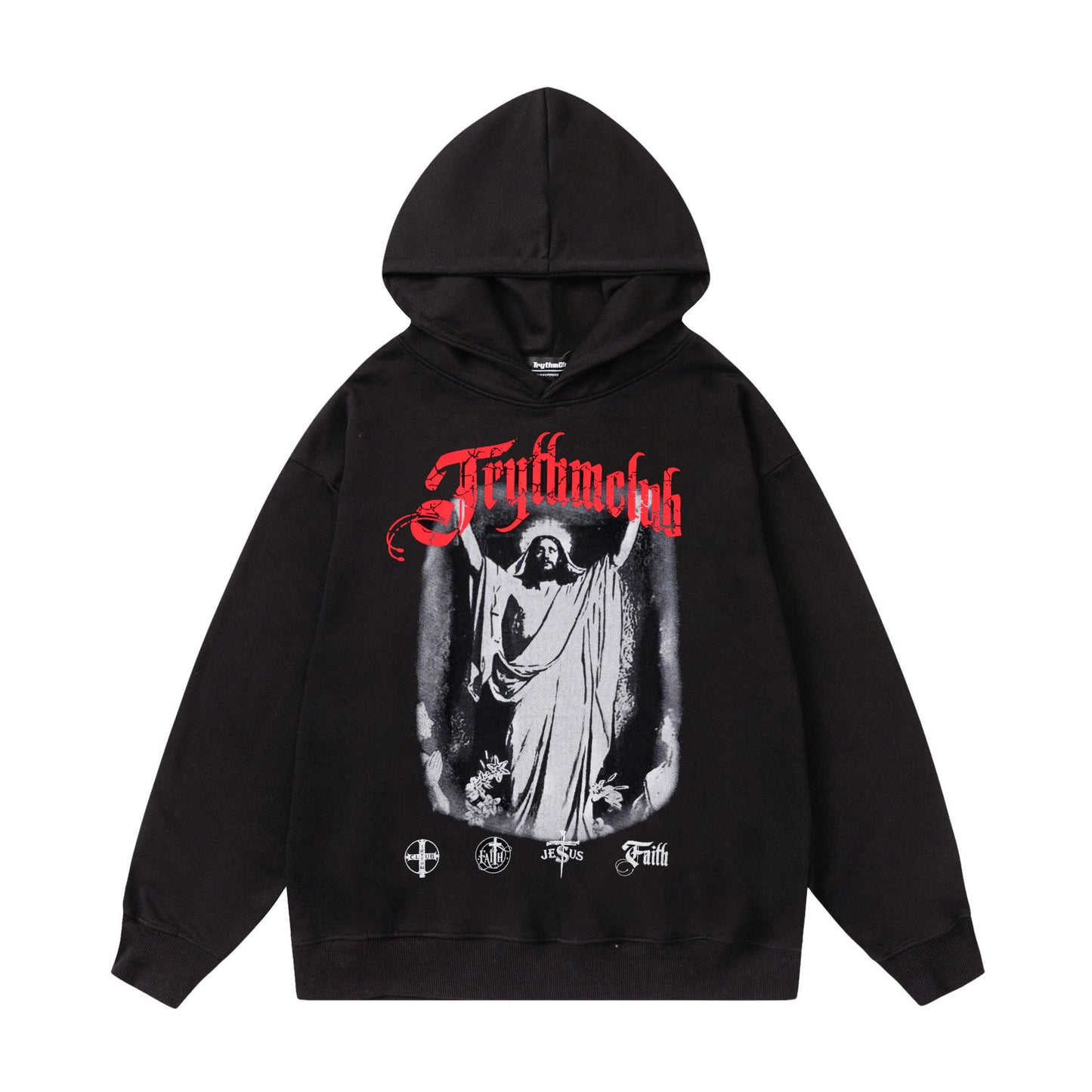 Heren hoodie met effen schuimprint