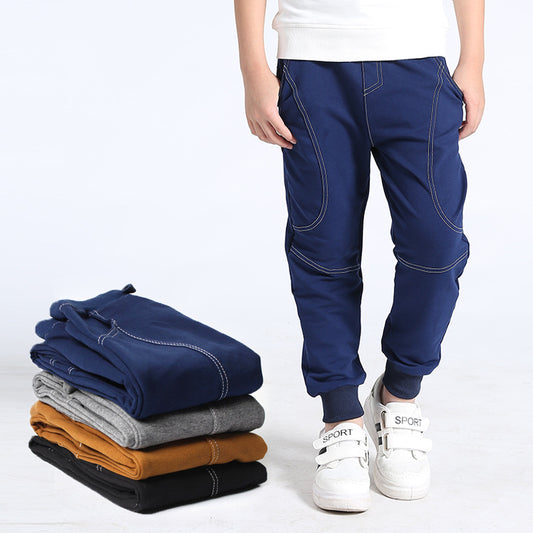 BinPaw Casual Katoenen Stretch Sport Sweatpants met Trekkoord en Zakken voor Kinderen
