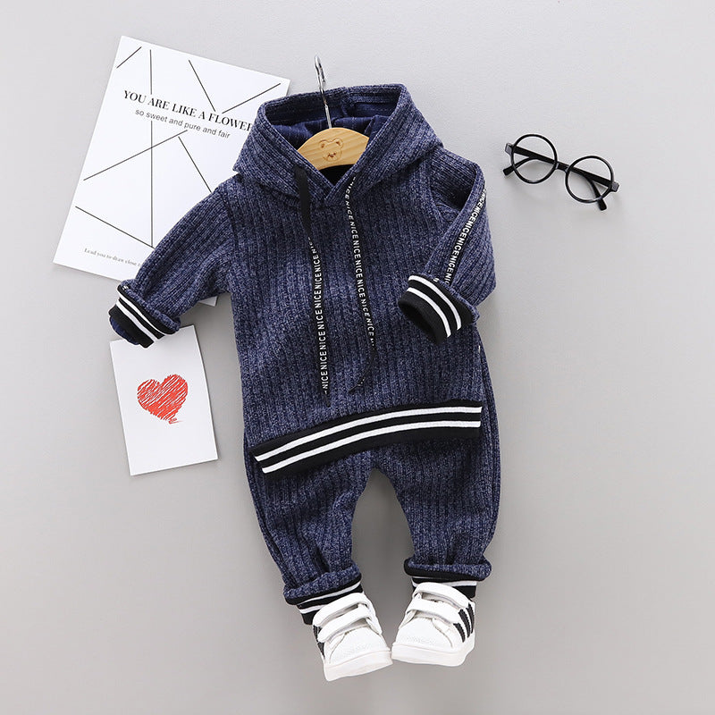 Tweedelige Outfit Gebreide Hoodie & Broek voor Baby's/ Peuters
