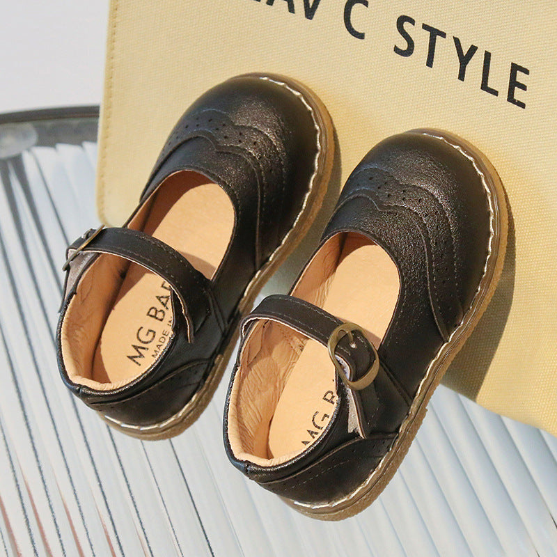 Casual effen leren schoenen voor meisjes