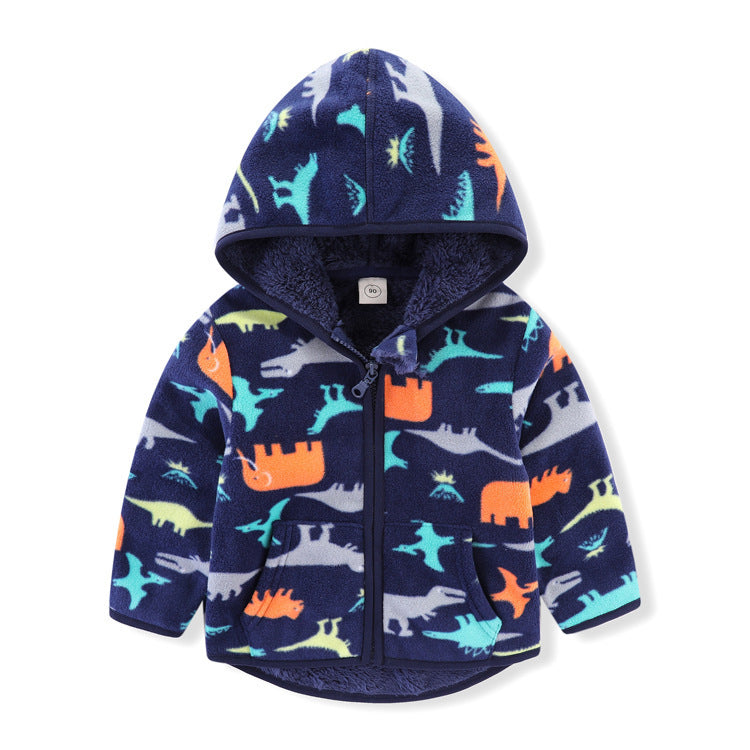 Polar Fleece Dikke Sweatvest met Stoere Print voor Peuters/Kinderen