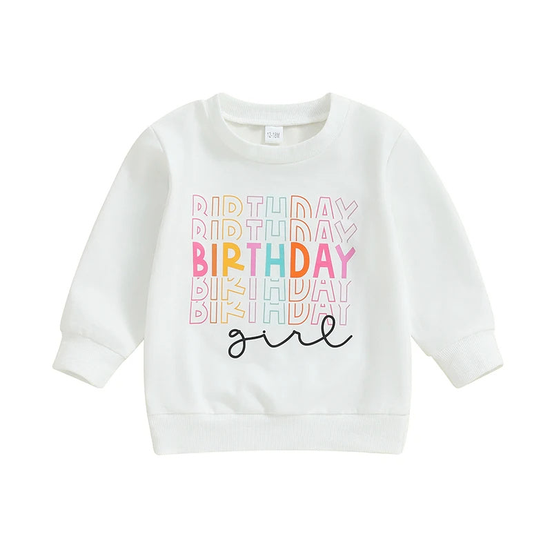 Casual Sweatshirt met Verjaardag Tekst voor meisjes