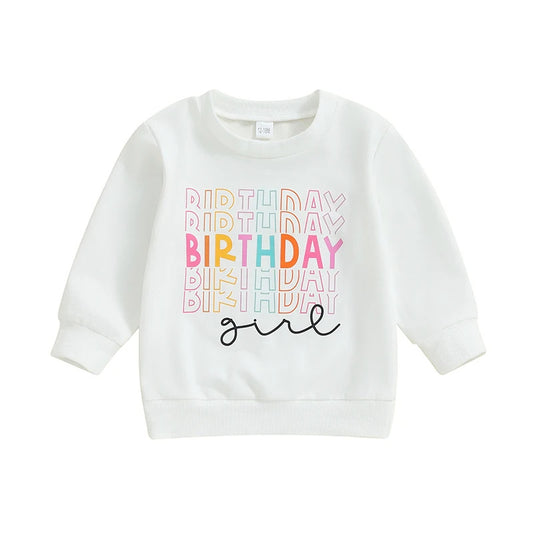 Casual Sweatshirt met Verjaardag Tekst voor meisjes