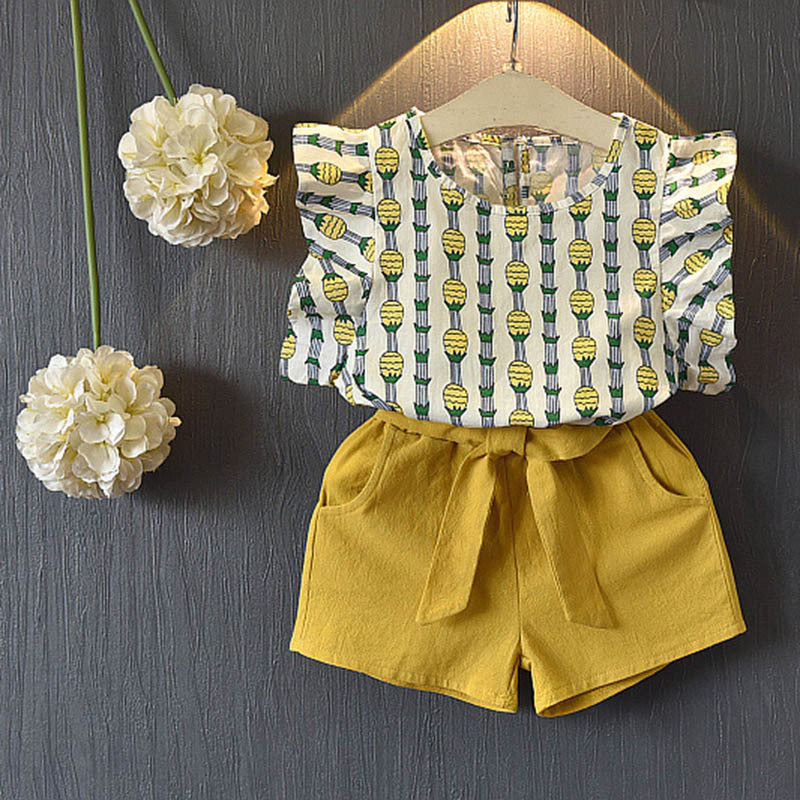 Tweedelig Set voor Meisjes T-shirt met Korte Mouwen & Shorts