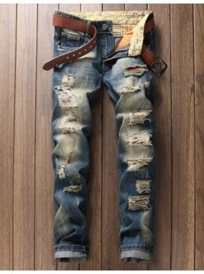 American Designer Style Retro Ripped Washed Jeans voor Heren/ Jongens
