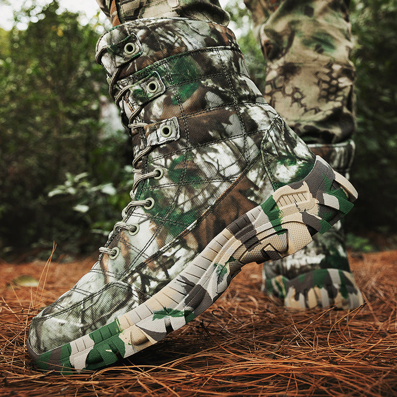 Trendy Casual Outdoor Gecamoufleerde Hoge Trainning/Wandellaarzen voor Heren
