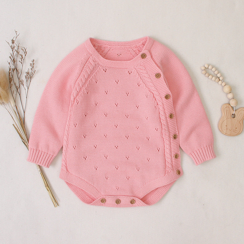 Eenvoudig Gebreide Truien Rompers met Lange Mouwen voor Baby's / Peuters
