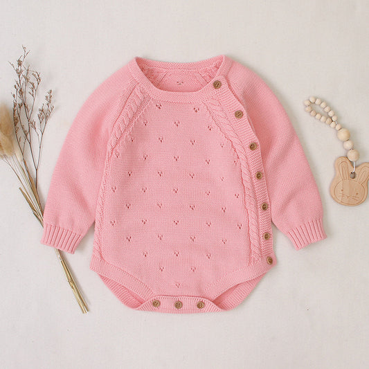 Eenvoudig Gebreide Truien Rompers met Lange Mouwen voor Baby's / Peuters