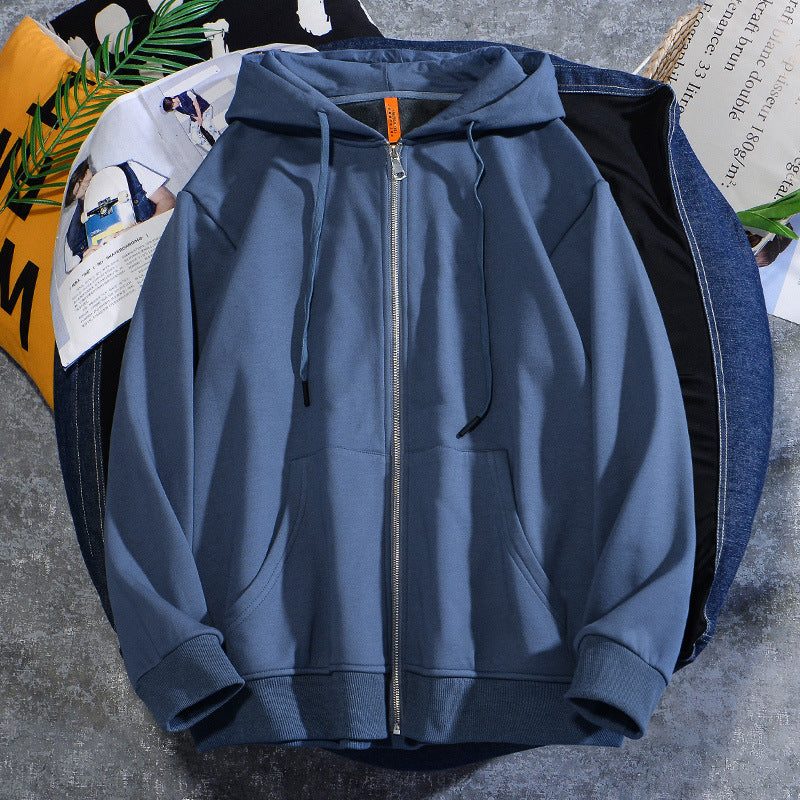 Trendy Effen Kasjmier Vestjas met Capuchon en Rits voor Heren