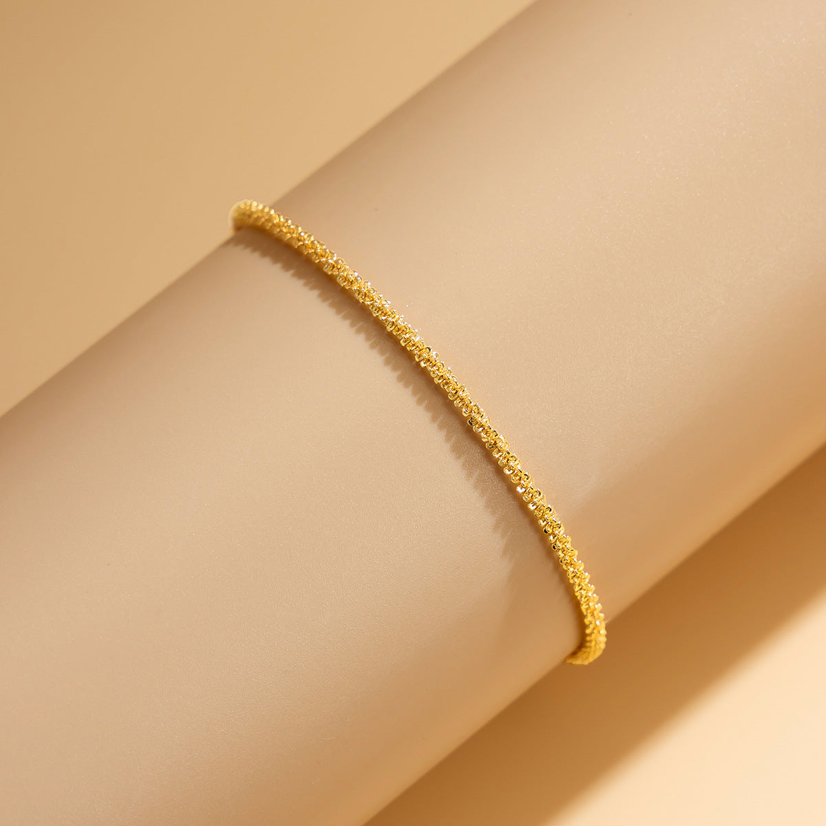 Stijlvolle Elegante Universele Glinsterende Dunne Metalen Enkelbandje voor Dames