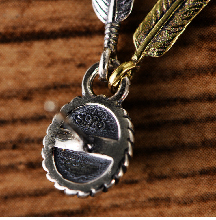 S925 Sterling Zilveren Vintage Indiase Turquoise Veer Oorbellen voor Dames