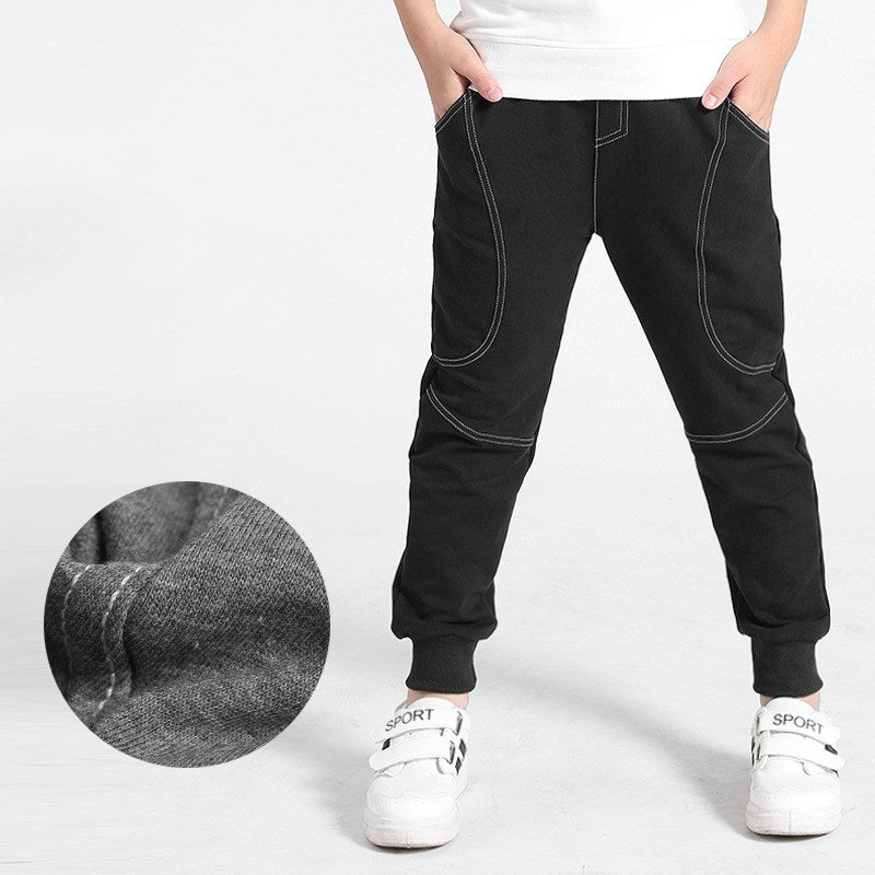 BinPaw Casual Katoenen Stretch Sport Sweatpants met Trekkoord en Zakken voor Kinderen