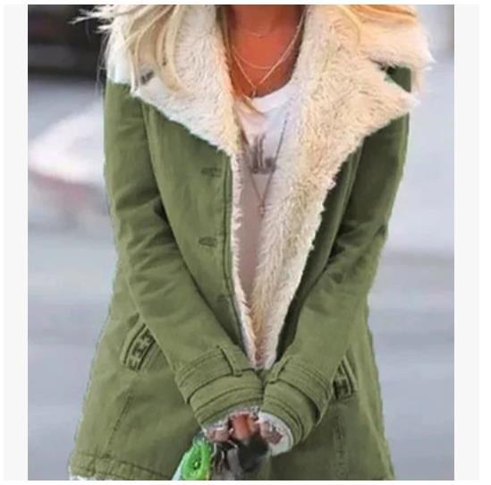 Trendy Winter Warme Revers Fleece Jas met Knoopsluiting in Europese en Amerikaanse Stijl voor Dames & Plus-size
