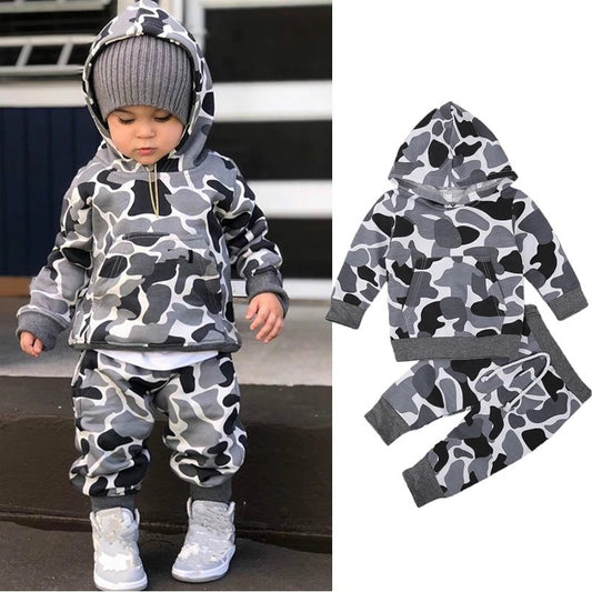 Casual Tweedelige Camouflage Set Hoodie & Joggingbroek voor Peuters/ Kinderen