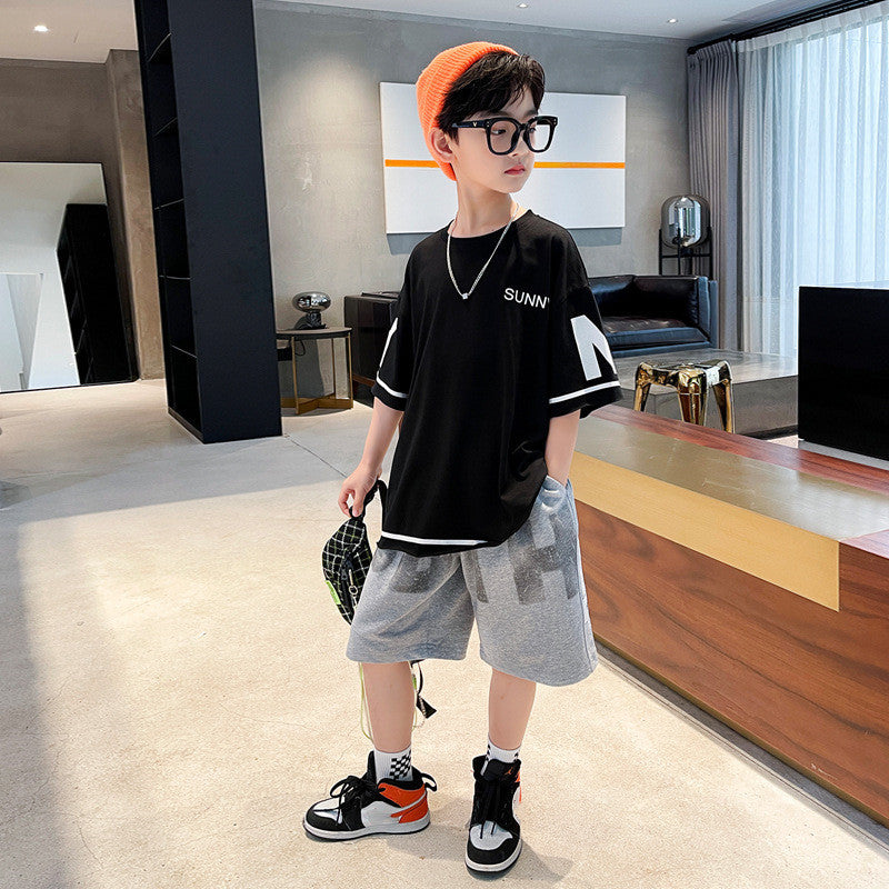 CUHK Kids Tweedelig Sport Outfit T-shirt met Korte Mouwen & Shorts voor Kinderen