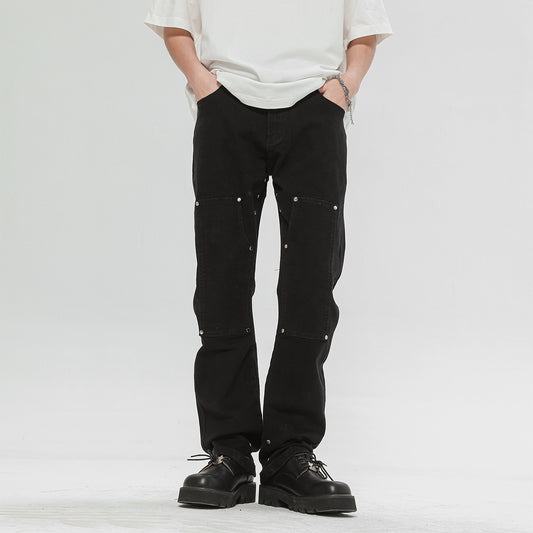 American High Street Rivets Black Skinny Jeans voor Heren