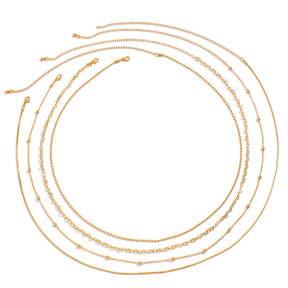 Elegante Sexy Gelaagde Dunne Metalen Tailleketting met Hartvormige Details voor Dames