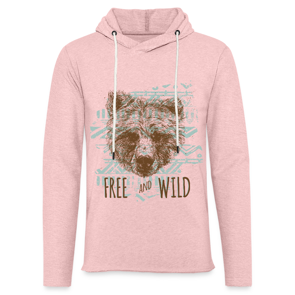 Lichte hoodie unisex - roze-crème gemêleerd