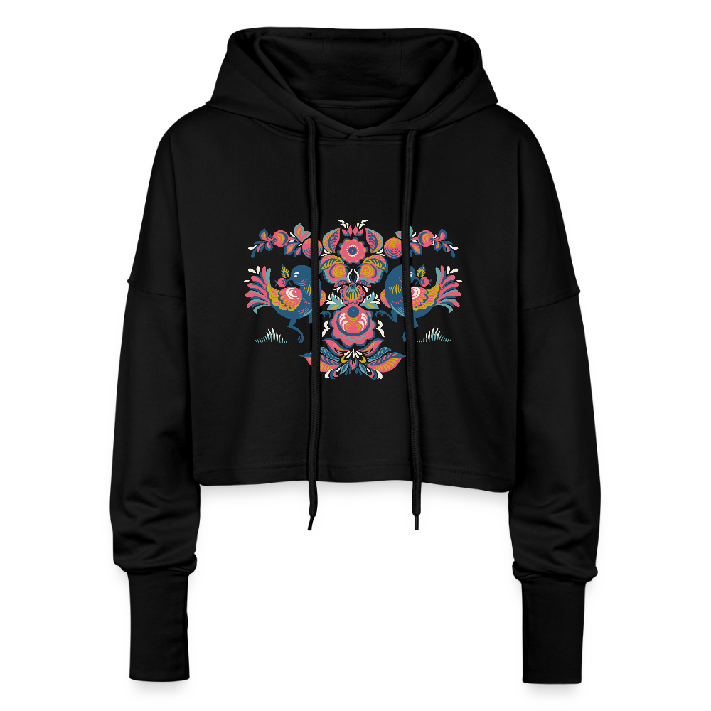 Cropped vrouwen hoodie - zwart