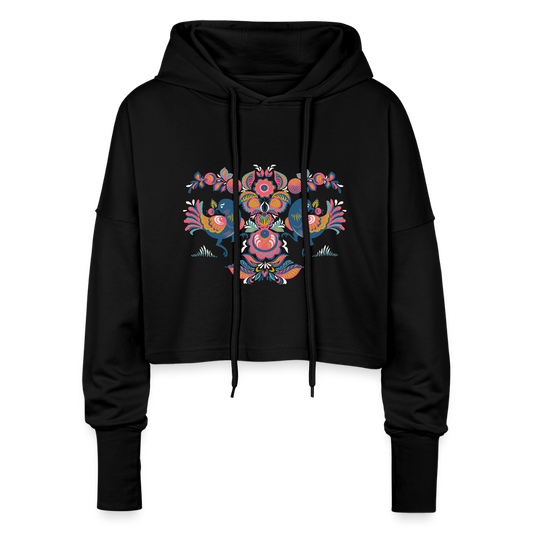 Cropped vrouwen hoodie - zwart