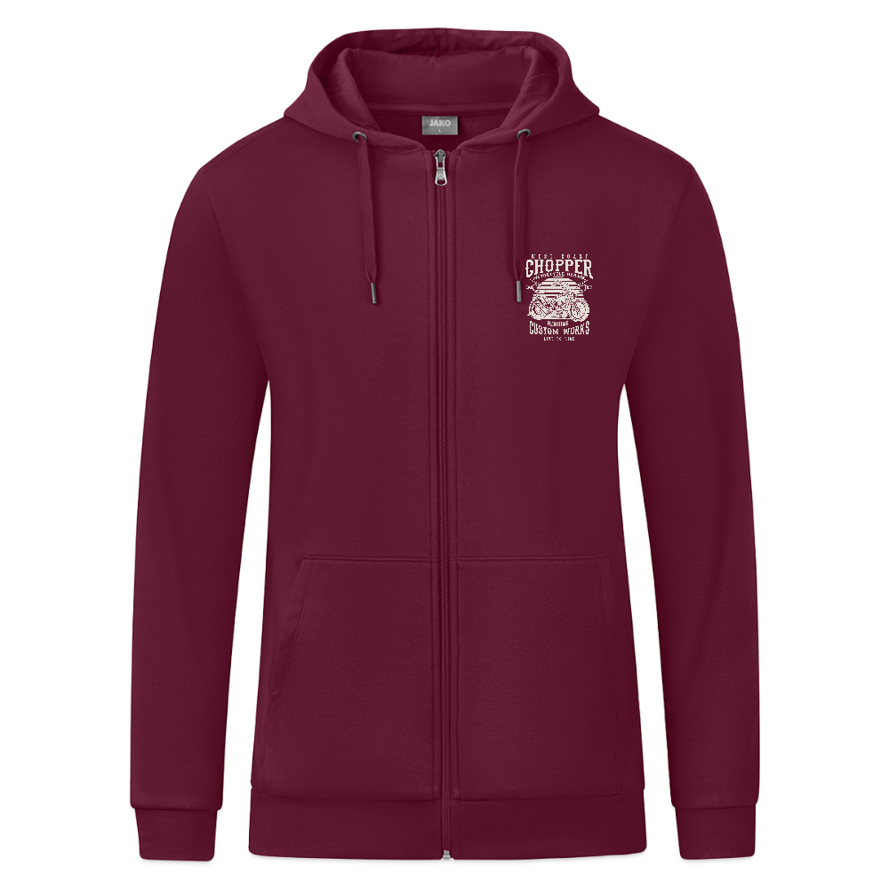 JAKO Ziphoodie Organic - wijnrood